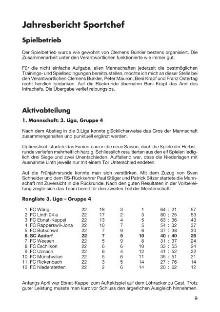 SCA-News Herbst 2006 - SC Aadorf