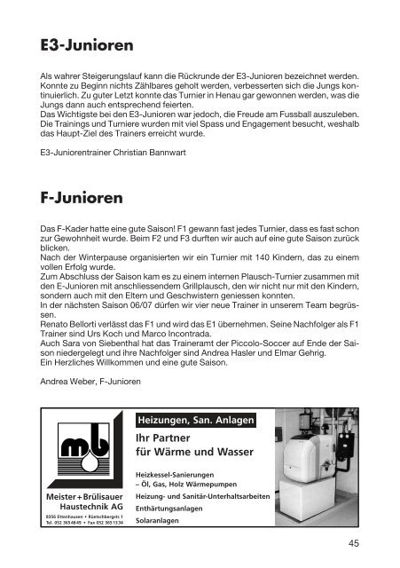 SCA-News Herbst 2006 - SC Aadorf