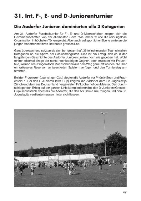 SCA-News Herbst 2006 - SC Aadorf