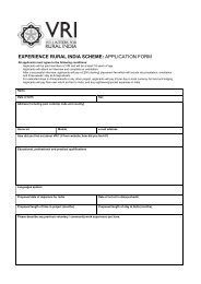 Application Form - Volunteers for Rural India