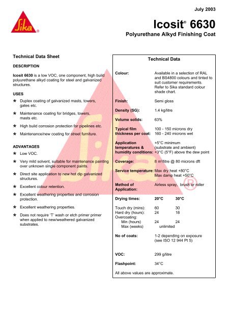 Sika Paint Colour Chart