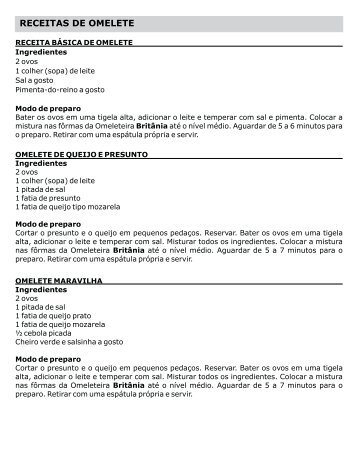 263 05 00 Rev1 Folheto de Instruções Omeleteira - Britânia