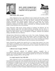 Hon. John Zebrowski Resume - ADR Services, Inc.