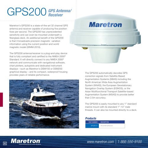 GPS200 NMEA 2000 ® GPS Antenna/Receiver Maretron