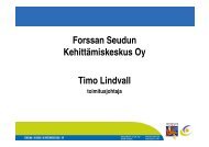 Forssan Seudun Kehittämiskeskus Oy Timo Lindvall