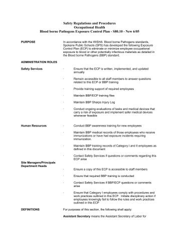 Bloodborne Pathogen exposure/incident packet - Spokane Public ...