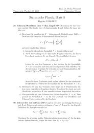 Statistische Physik, Blatt 8 - THEP Mainz