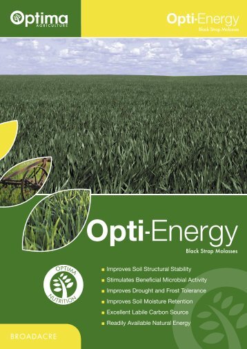 Opti-Energy Molasses Brochure - Optima Agriculture