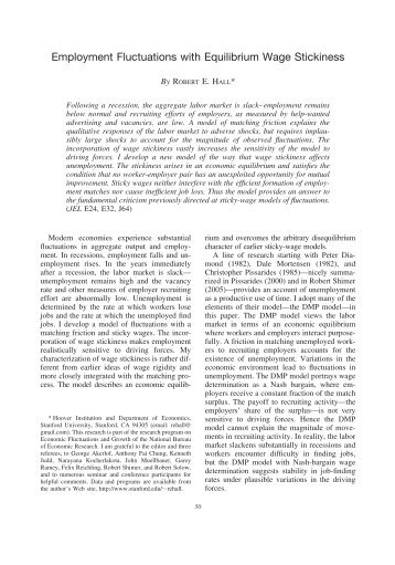 Employment Fluctuations with Equilibrium Wage Stickiness (March ...