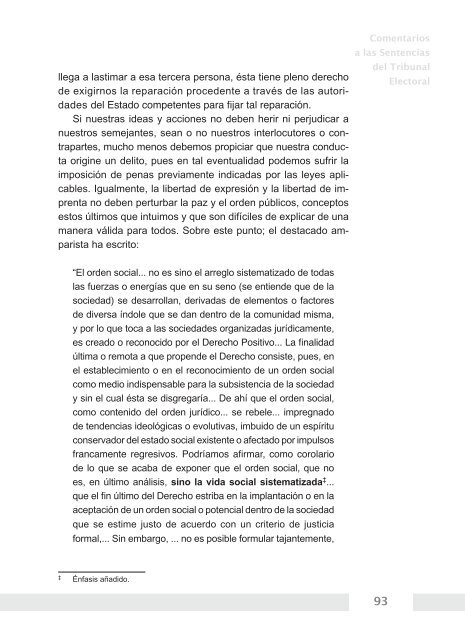 la dignidad humana prima respecto de la pasión electoral - Tribunal ...