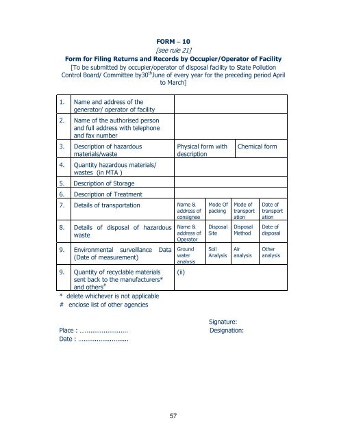 Hazardous Materials (Management, Handling and Transboundary ...