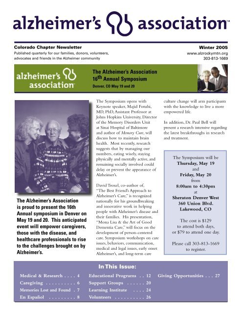 family resource programs - Alzheimer's Association