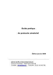 Guide pratique du protocole sÃ©natorial Ãdition janvier 2008