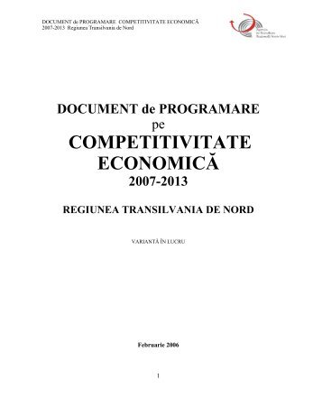 Document de Programare Competitivitate ... - ADR Nord-Vest