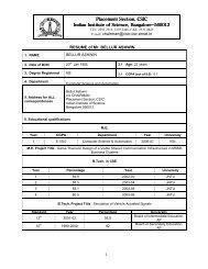 Download my Resume - Indian Institute of Science