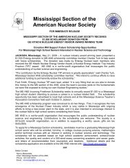 Mississippi Section of the American Nuclear Society - Local Sections ...