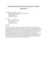 Mechanical Properties of Hot Forging Die Steels at Working ...
