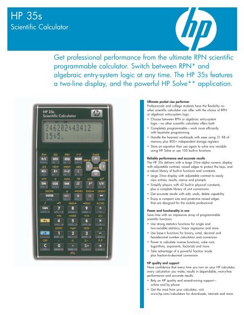 HP 35s Data Sheet - HPCC