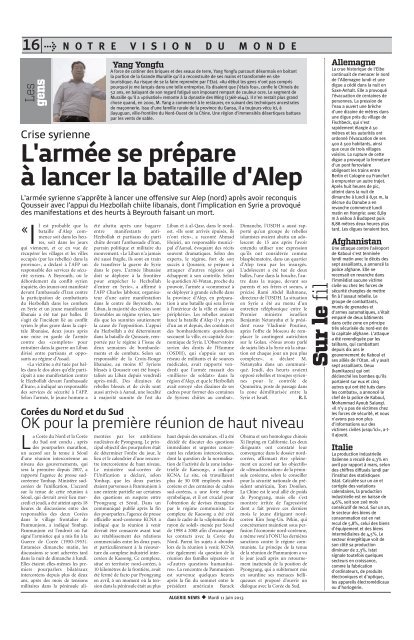 Fr-11-06-2013 - AlgÃ©rie news quotidien national d'information