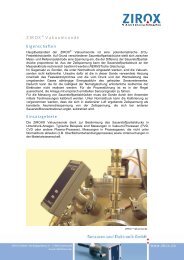 ZIROXÂ® Vakuumsonde - ZIROX Sensoren und Elektronik GmbH