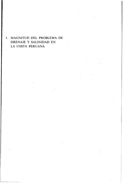 PROBLEMAS DE DRENAJE Y SALINIDAD EN LA COSTA PERUANA