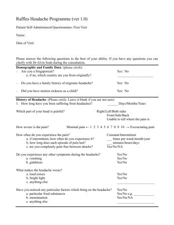 Raffles Headache Programme (ver 1 - Raffles Medical Group