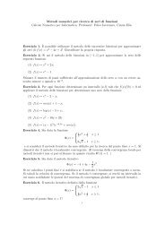 Metodi numerici per ricerca di zeri di funzioni Calcolo Numerico per ...