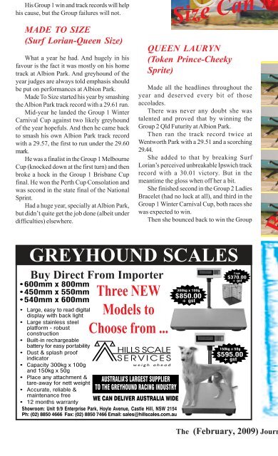 February'09 - Greyhounds Queensland