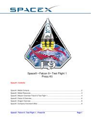 SpaceX â¢ Falcon 9 â¢ Test Flight 1 Press Kit