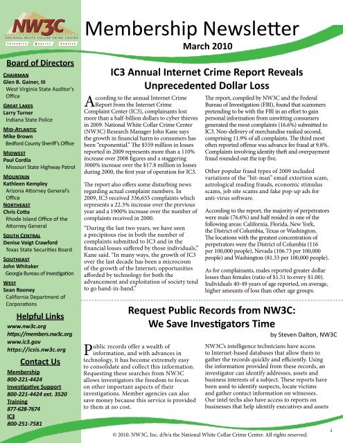 March_2010_Newsletter - National White Collar Crime Center