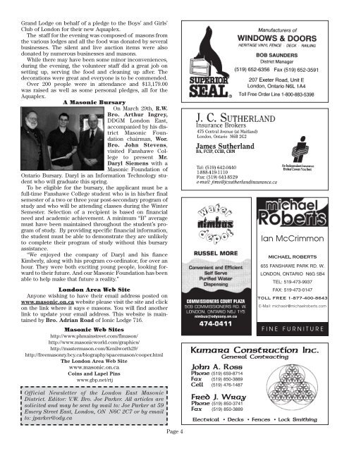 Newsletter-May 2005 - London Area Freemasonry