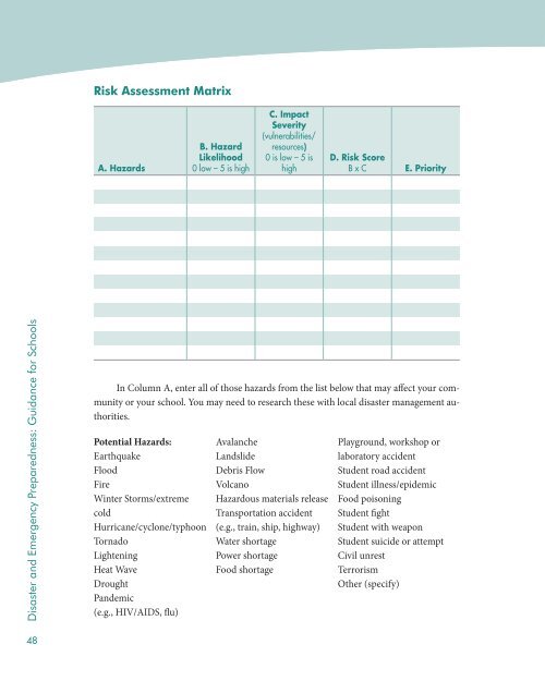 Disaster and Emergency Preparedness: Guidance for ... - INEE Toolkit