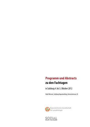 Programm und Abstracts zu den Fachtagen - Internationale ...