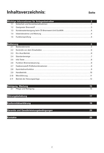 Bedienung - Windhager