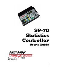 SP-70 Statistics Controller User's Guide - Fair-Play Scoreboards