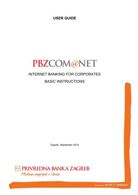 user guide basic instructions internet banking for ... - PBZCOM@NET
