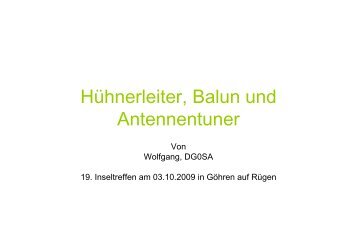 Hühnerleiter, Balun und Antennentuner