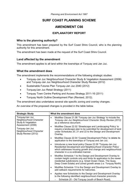 Explanatory Report - Surf Coast Shire