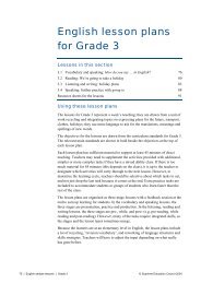 English lesson plans for Grade 3