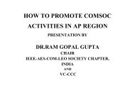 HOW TO PROMOTE COMSOC ACTIVITIES IN AP REGION