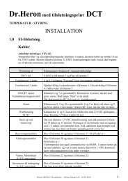 Dr.Heron 2003 med Triac-regulator, installation - Klima Design A/S