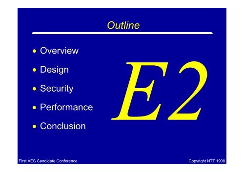 E2 - A Candidate Cipher for AES