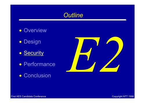 E2 - A Candidate Cipher for AES