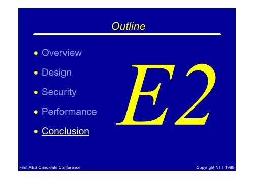 E2 - A Candidate Cipher for AES