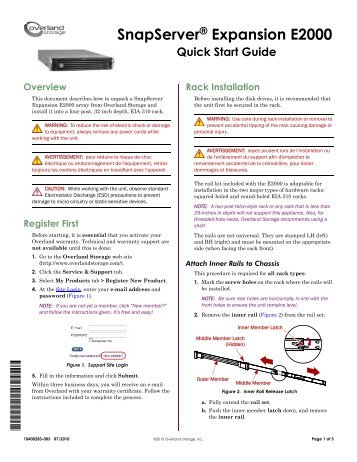 SnapServer Expansion E2000 Quick Start Guide - Overland Storage