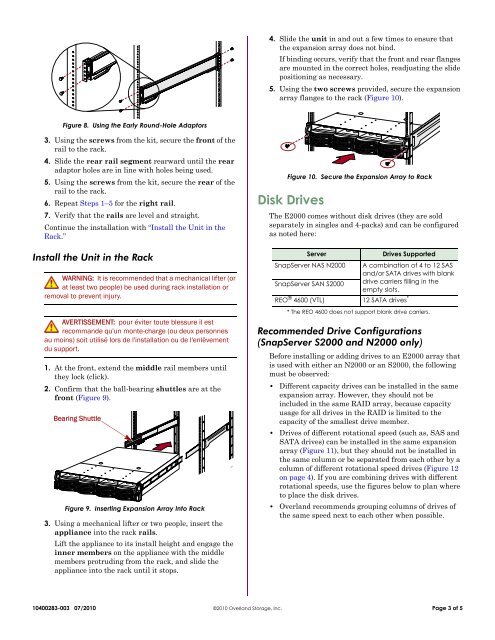 SnapServer Expansion E2000 Quick Start Guide - Overland Storage