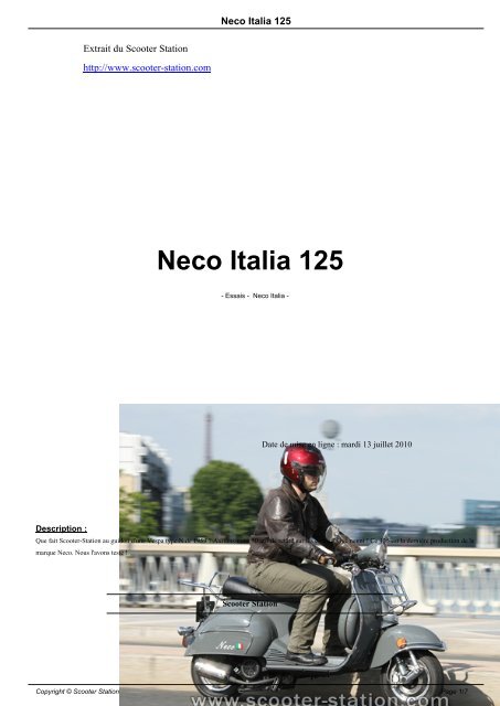 Neco Italia 125 - Scooter Station
