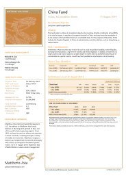 Fund Fact Sheet - Matthews Asia