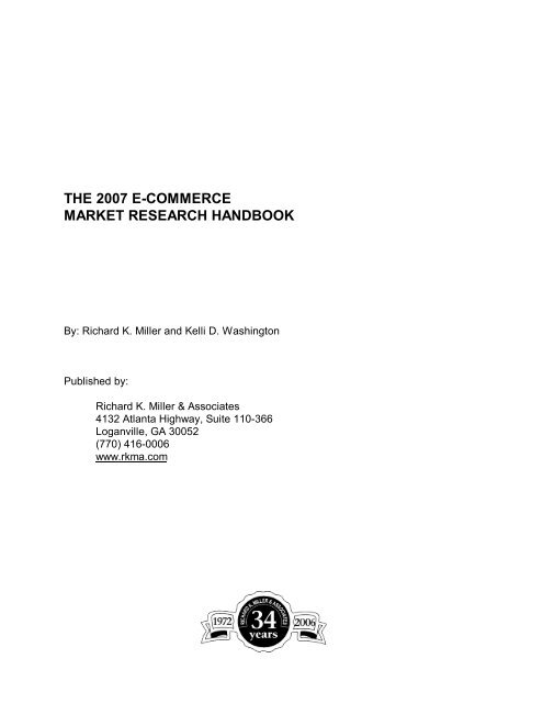 The 2007 E Commerce Market Research Handbook Fontbonne