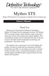 Mythos STS SuperTower Manual - Definitive Technology